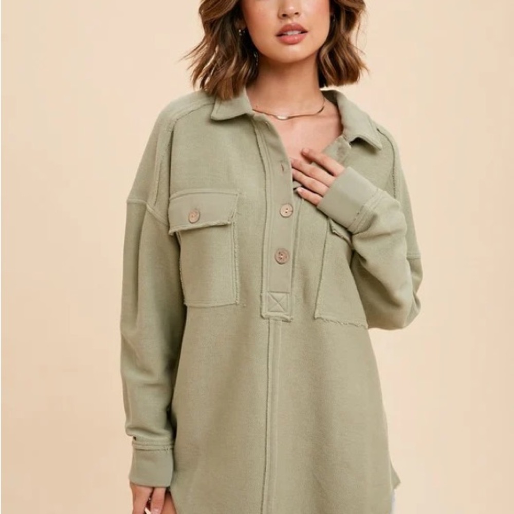 In Bloom Sage Green Oversized Distressed Pullover Boho Cottagecore Sweatshirt